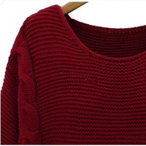 Wine Red Zipper Loose Sweater